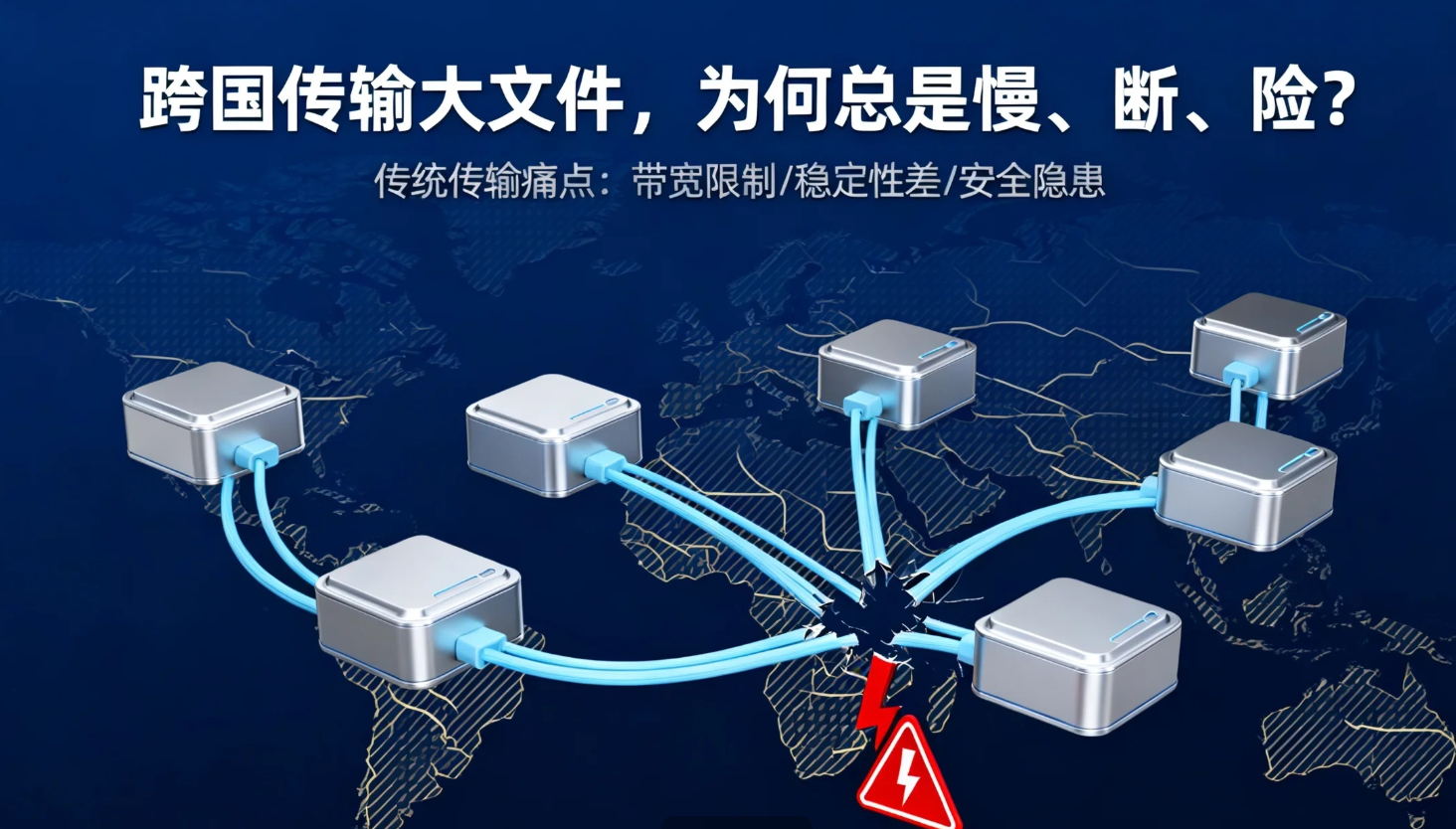 跨国传输大文件,为何总是慢、断、险?